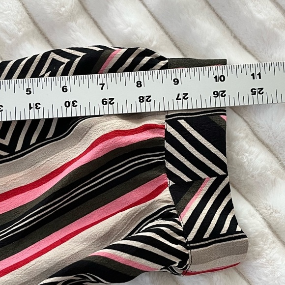 ANTHROPOLOGIE McKenzie Mock Neck Tunic Dress Striped Puff Sleeve X-Small - Picture 15 of 16